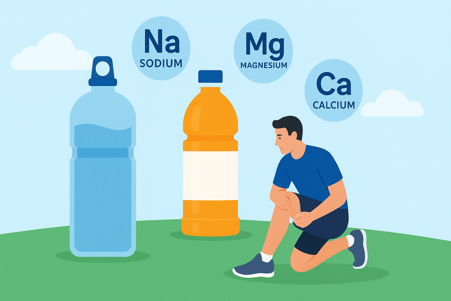 Illustration of minerals needed for muscle recovery.