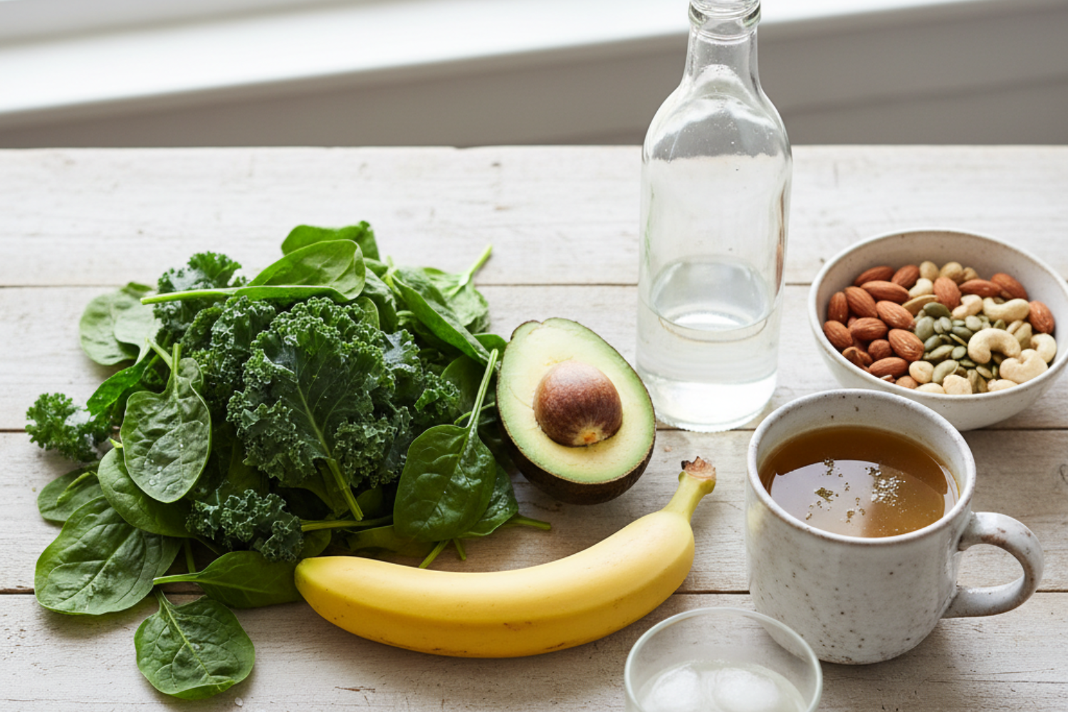 Flatlay of natural sources of electrolytes.