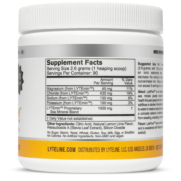 LytePow!® Lemon-Lime Electrolyte Powder: Your Clean & Ionic Hydration Solution