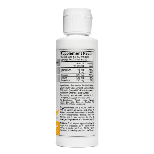 LyteShow®: Ionic Electrolyte Hydration (Low Sodium, Sugar-Free, Additive-Free)
