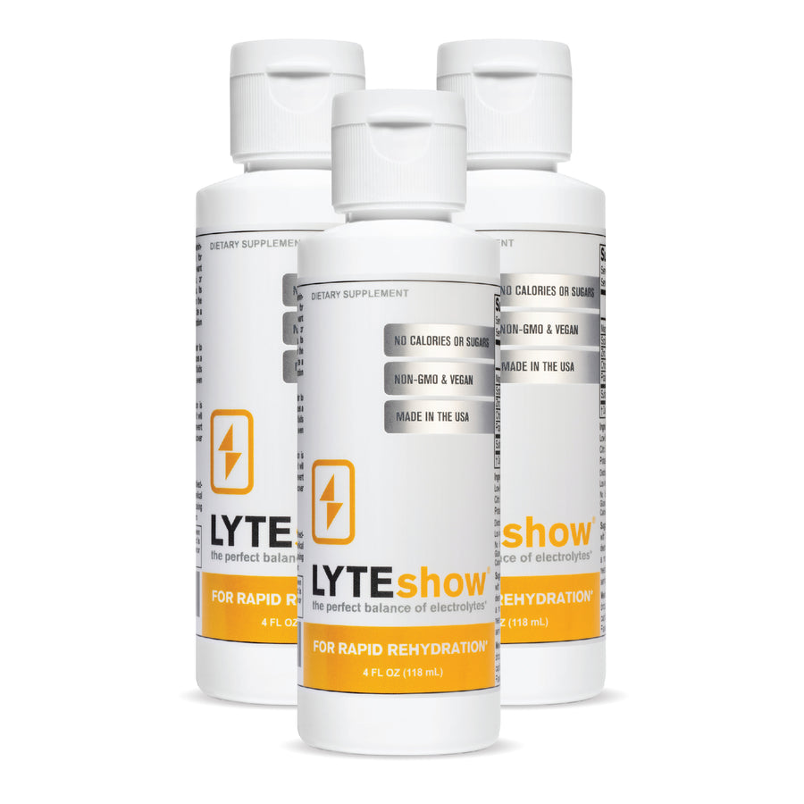 LyteShow® 3-Pack: Ionic Electrolyte Hydration (Low Sodium, Sugar-Free, Additive-Free)